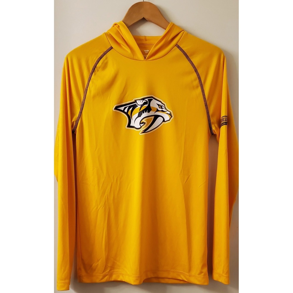 Fanatics Hoodie S Nashville Predators NHL Gold Logo Front Contrast Textured Arms